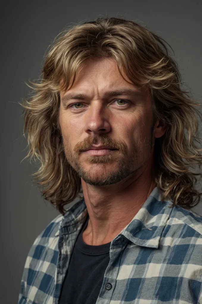 Shaggy Mullet White American man with a shag 2