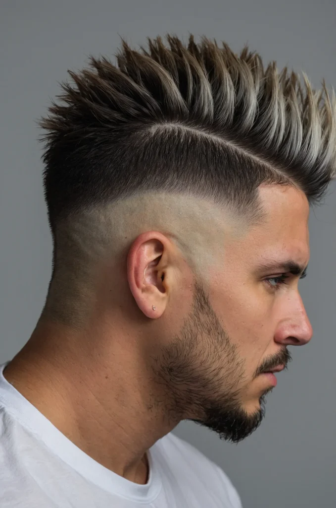 Short Mohawk Fade White American man with a 0