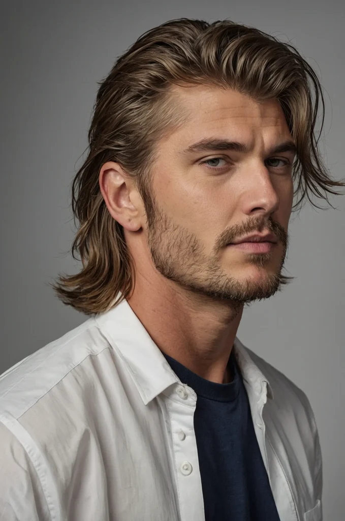 Short Mullet White American man with a short 2