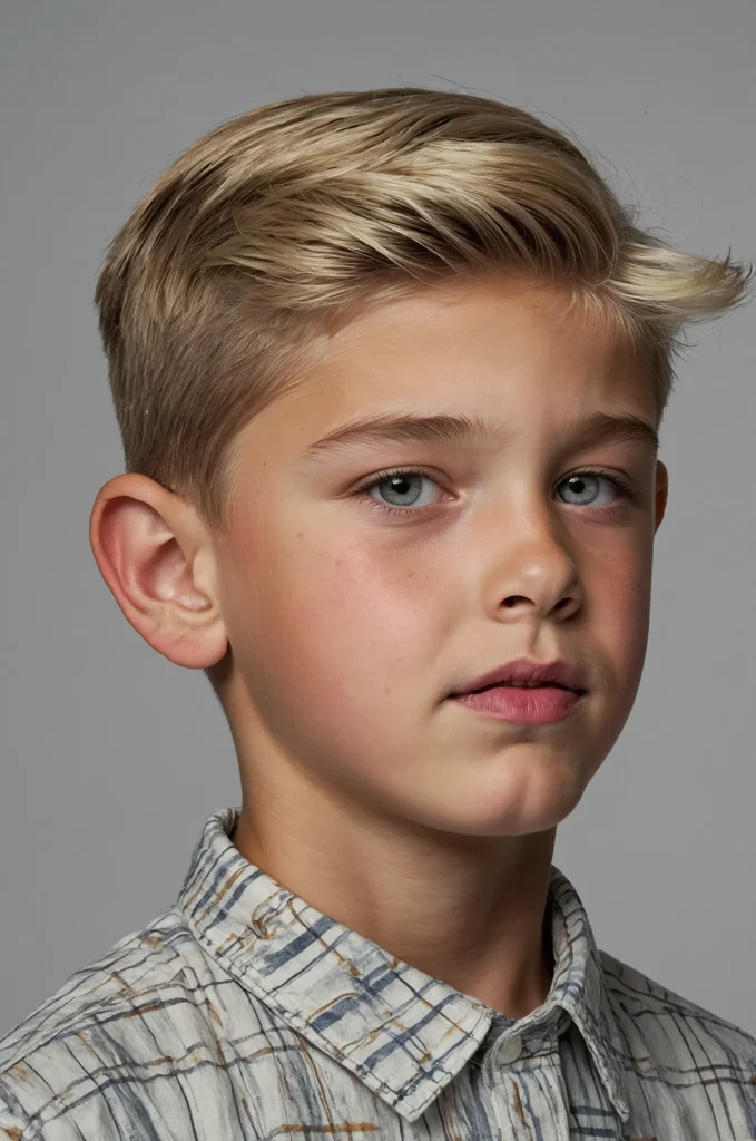 Short Quiff White American boy 11 years old 2