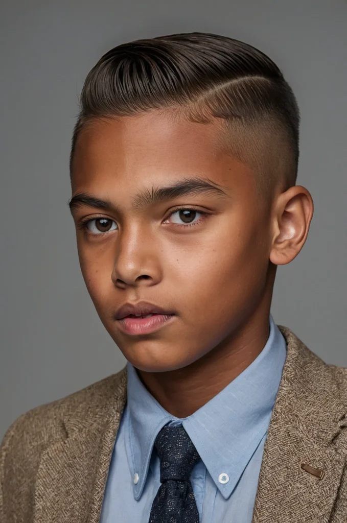 Side Part Fade Boy with a defined side part 1