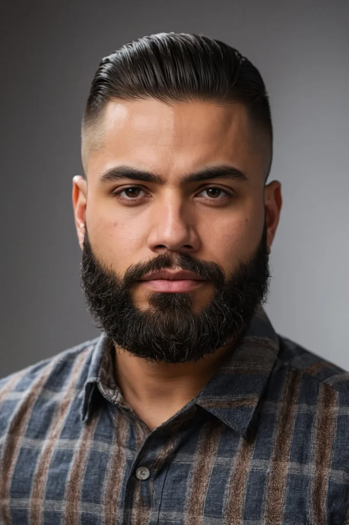 Skin Taper Fade with Beard BlendA man with a 3