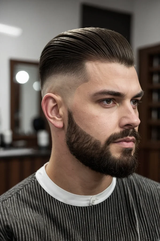 Sleek Side Comb Tapered FinishA man with nea 3