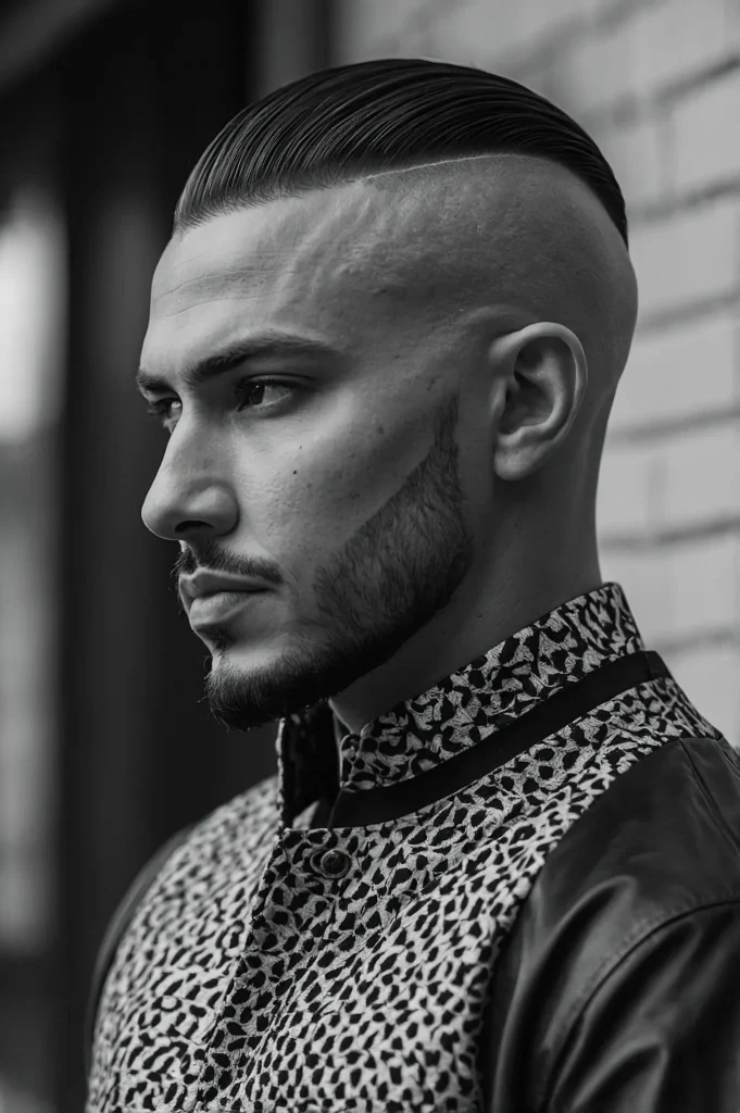 Slick Back Top Bald FadeSlick straight top h 3