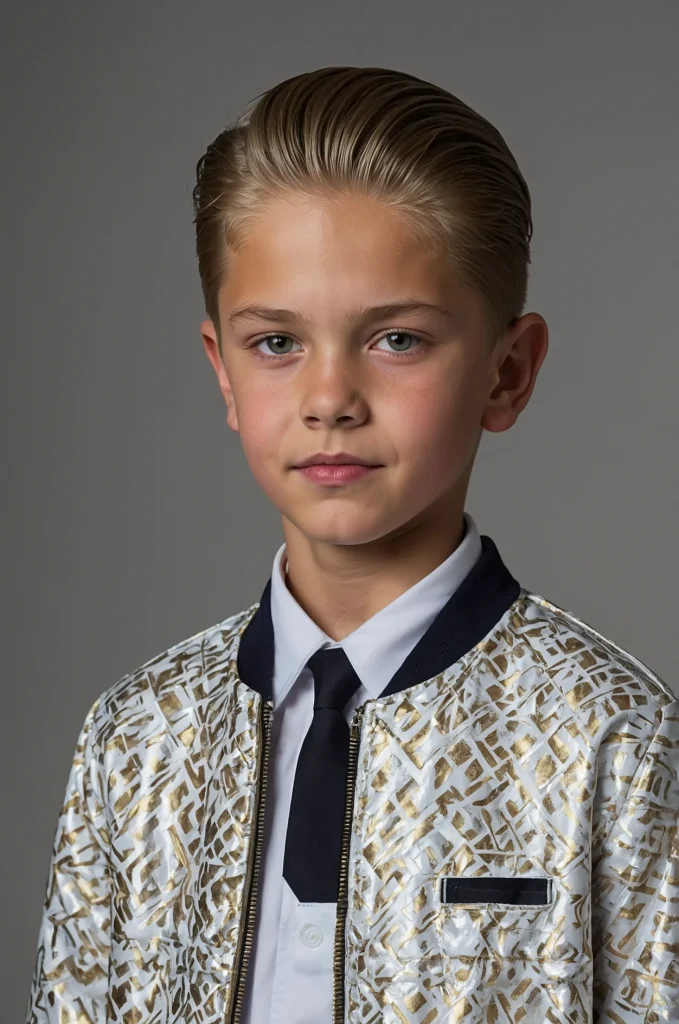 Slicked Back Short Hair White American boy 1 3