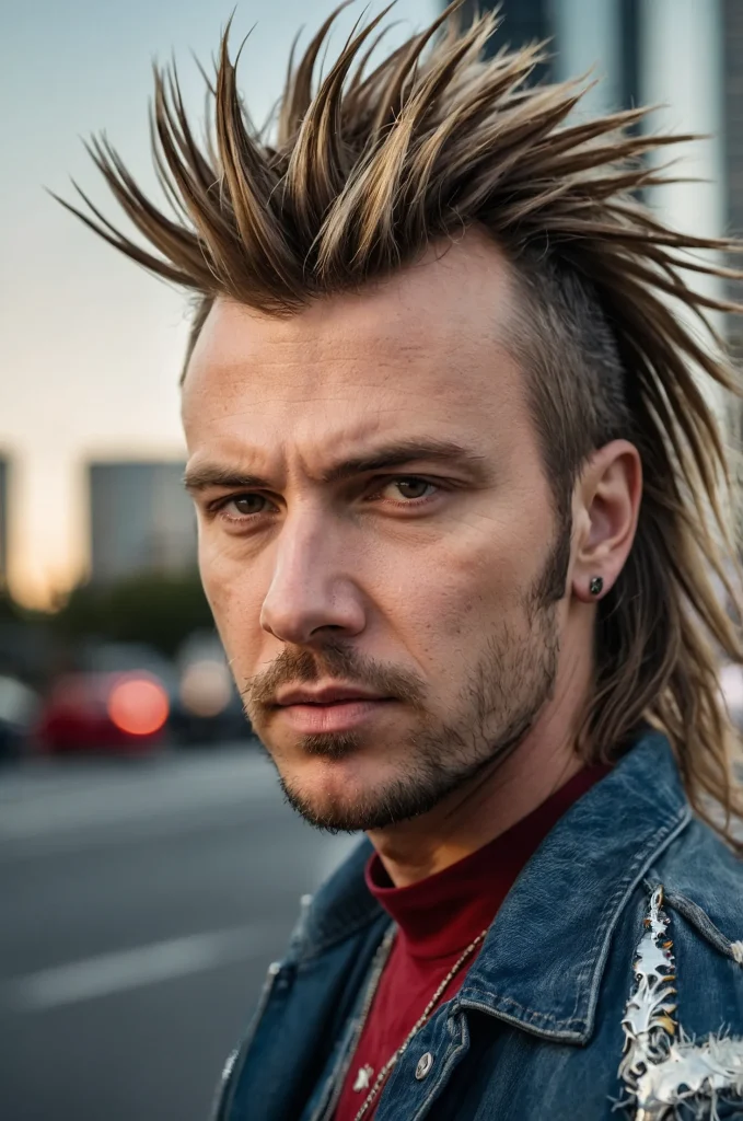 Spiky Mullet White American man with a mulle 3