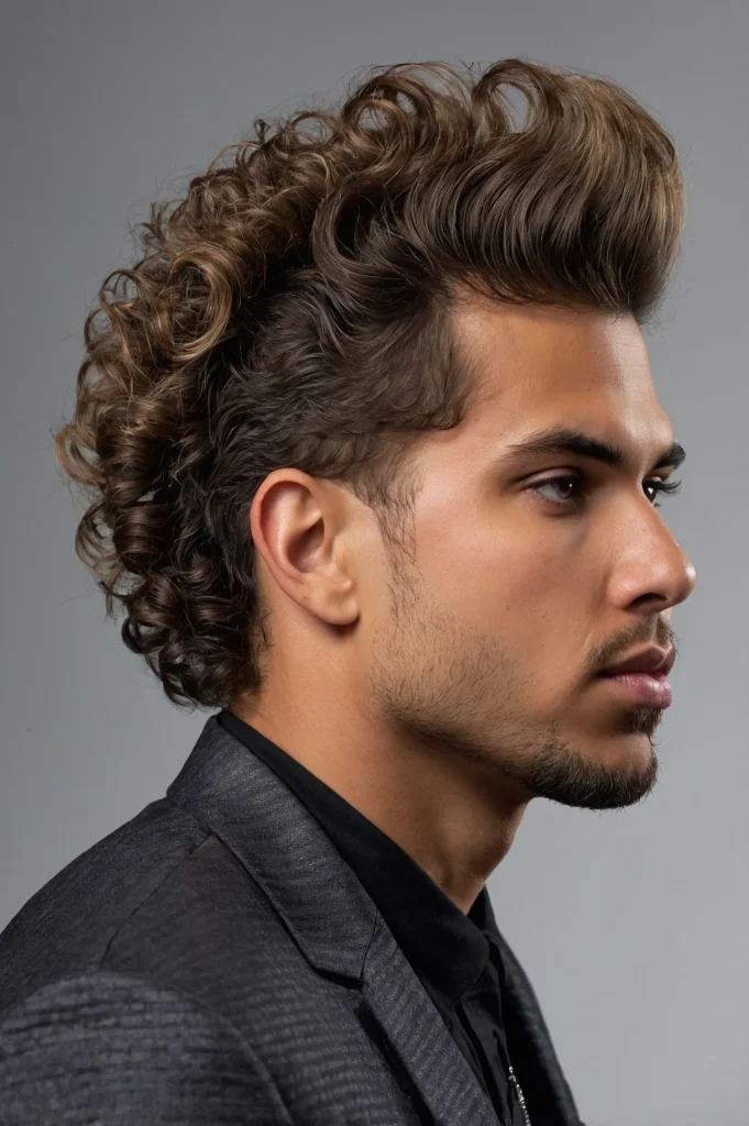 Taper Fade with Puffy Curl BlowoutMan with pu 1