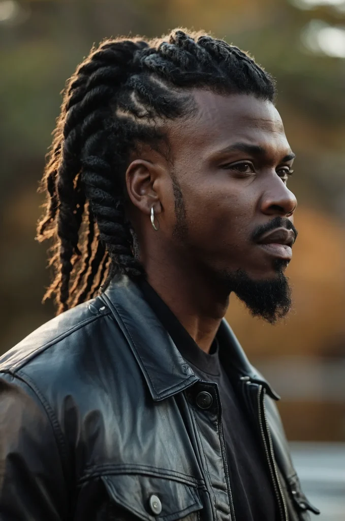 Twist MulletA Black man with defined twists s 3