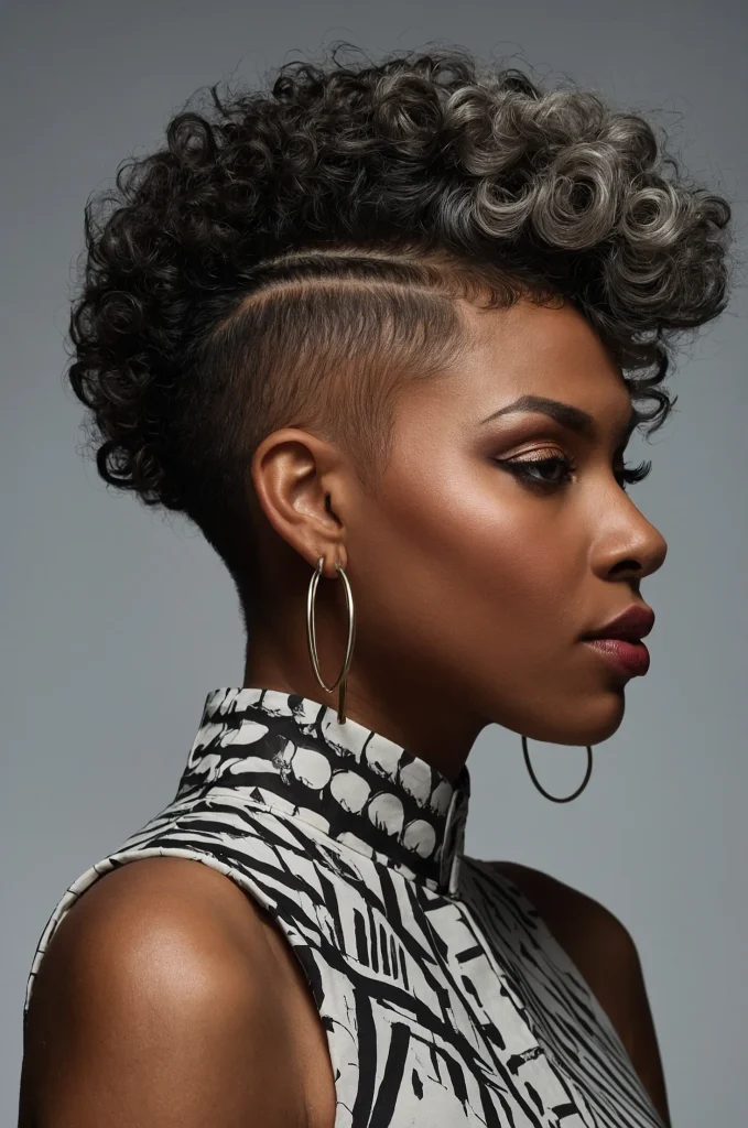 Undercut Wolf CutA Black woman with a wolf cu 1