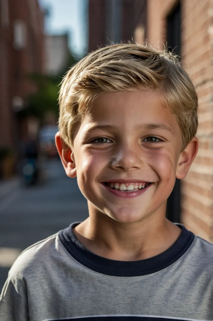 Wavy Crop White American boy 10 years old wi 1