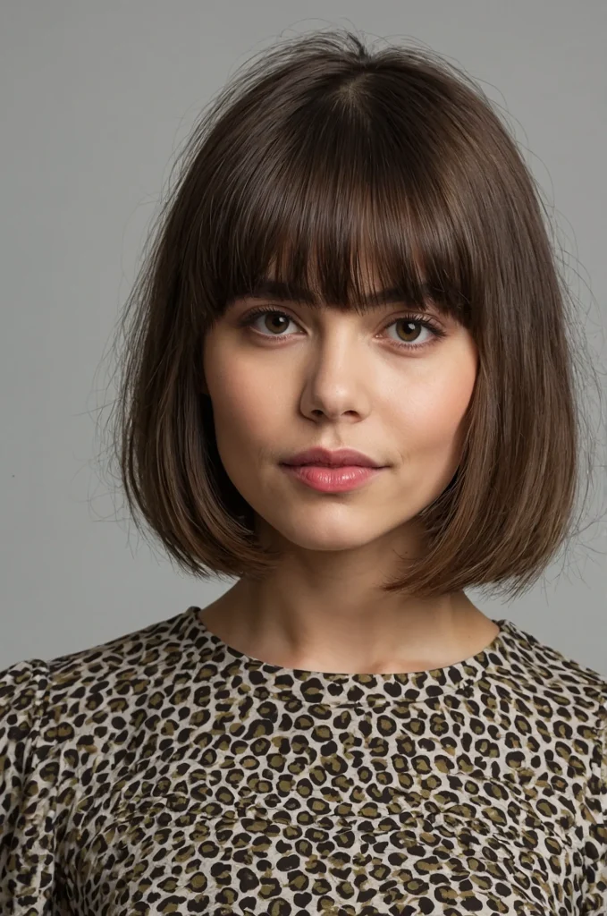 Baby Bangs with LobA midlength long bob hairc 2