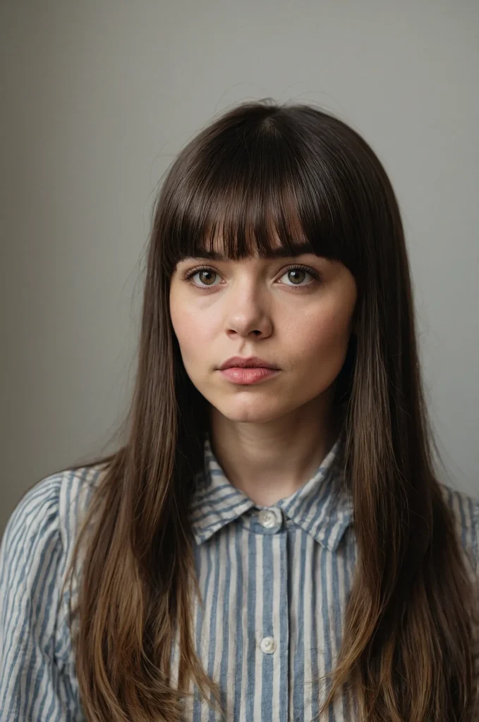 Baby Bangs with Long HairA woman with waistle 2