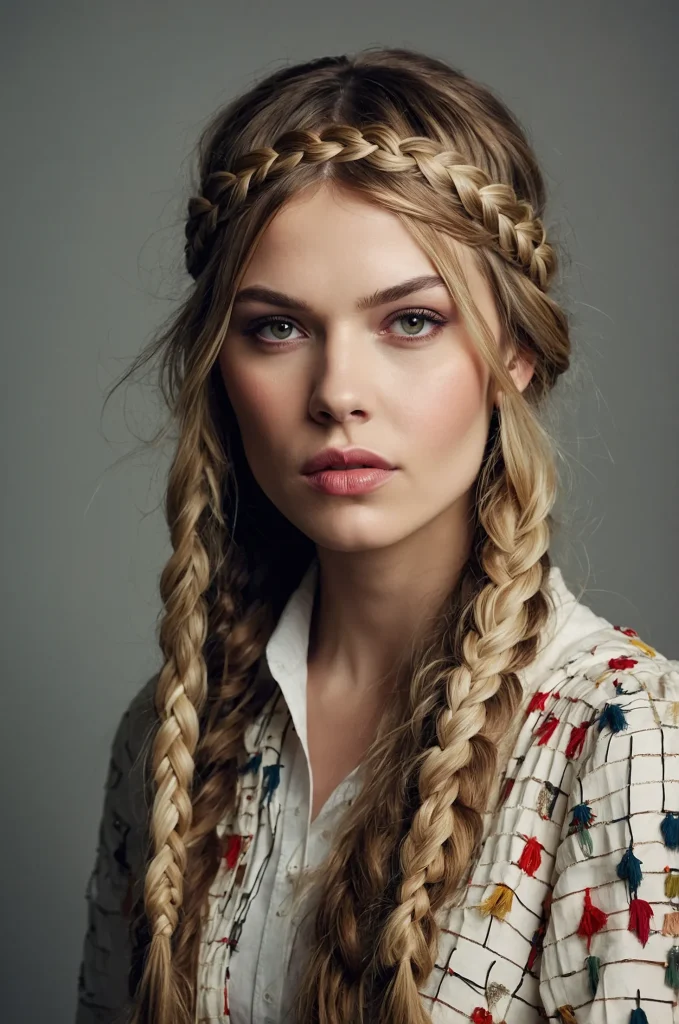 Long Hair with Braided BangsA White American 2