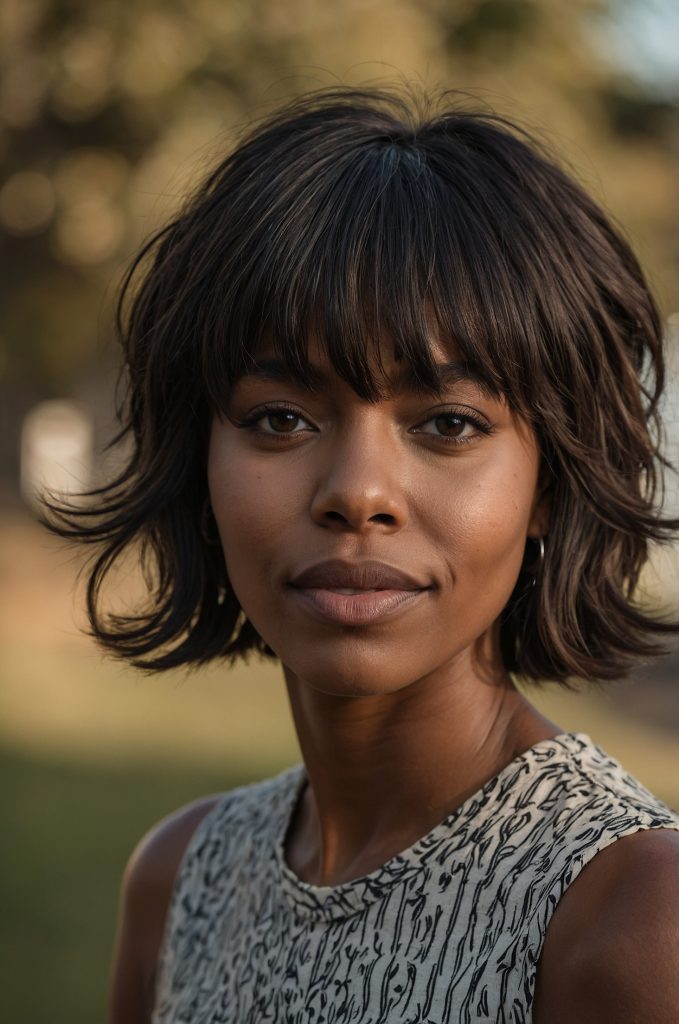 Short Shag with Bangs A playful Black Americ 3