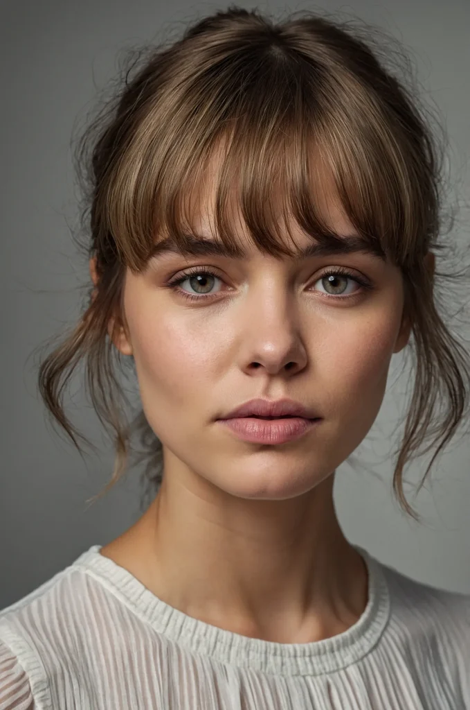 Wispy Baby BangsA soft portrait of a woman wi 2