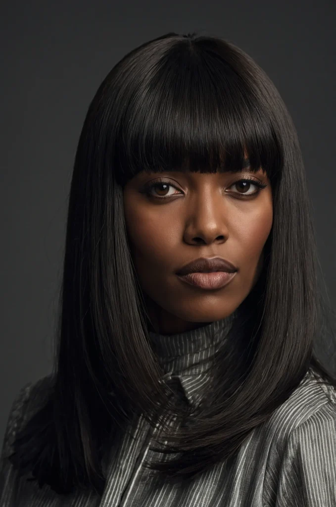 4 Blunt Lob with Full BangsBlack American wom 0