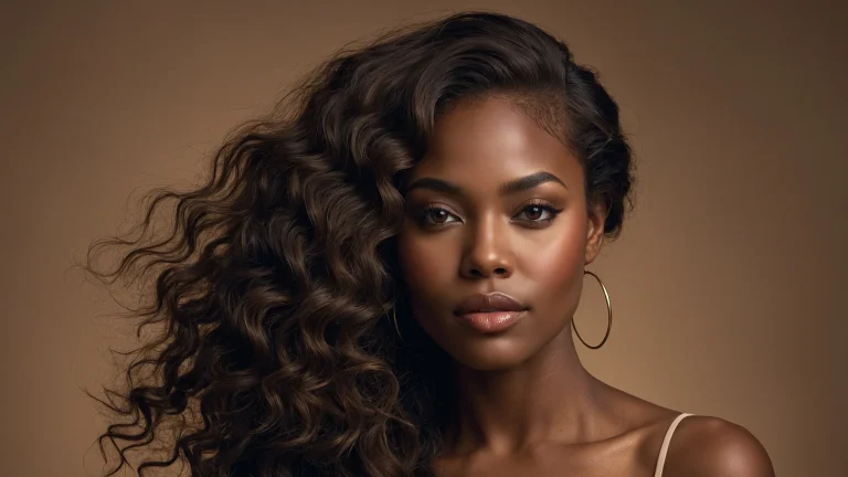 Black Women Long Wavy Hair with Bangs style