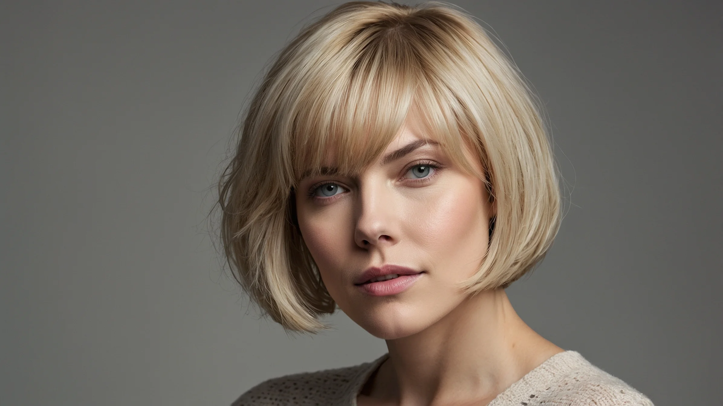 Women Layered Bob with Bangs